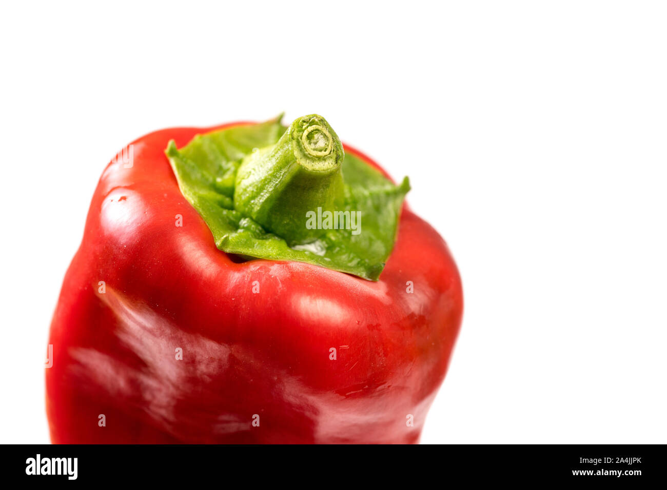 Red organic snack pepper, bellpepper isolated on white background Stock Photo