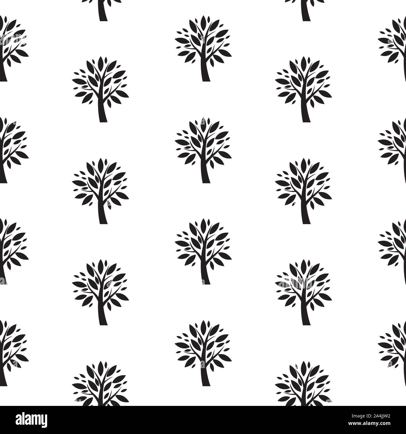 Abstract Vector Tree Seamless Pattern Background Illustration Stock ...