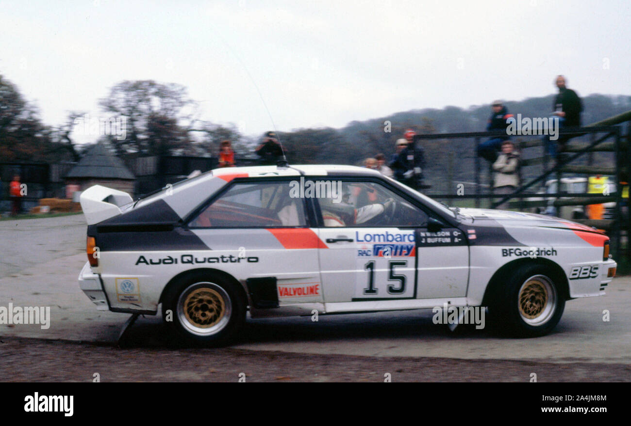 Audi Quattro A2, N. Wilson,1983 RAC Rally. Stock Photo