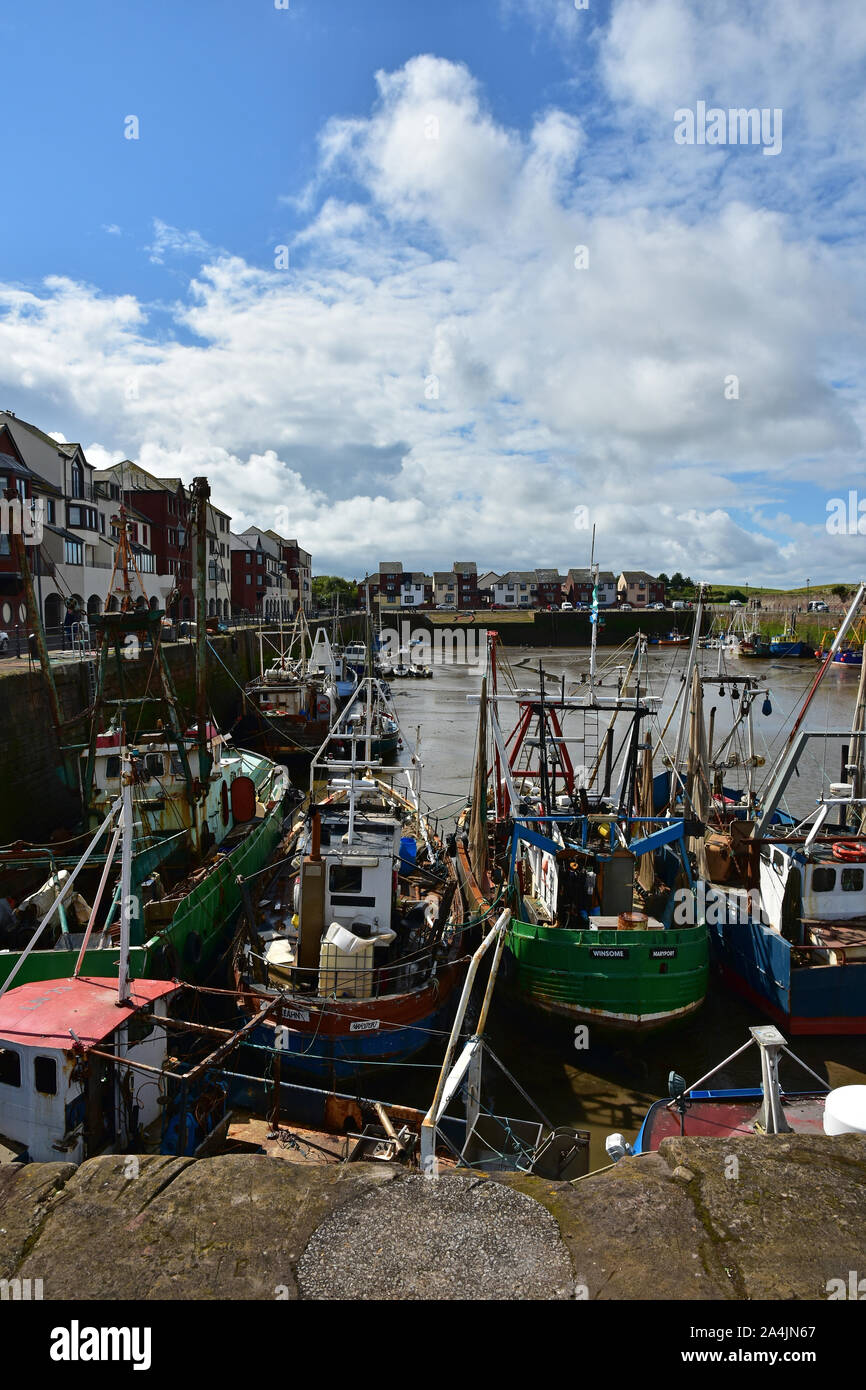 Boats, Maryport harbour, Cumbria 2 Stock Photo Alamy