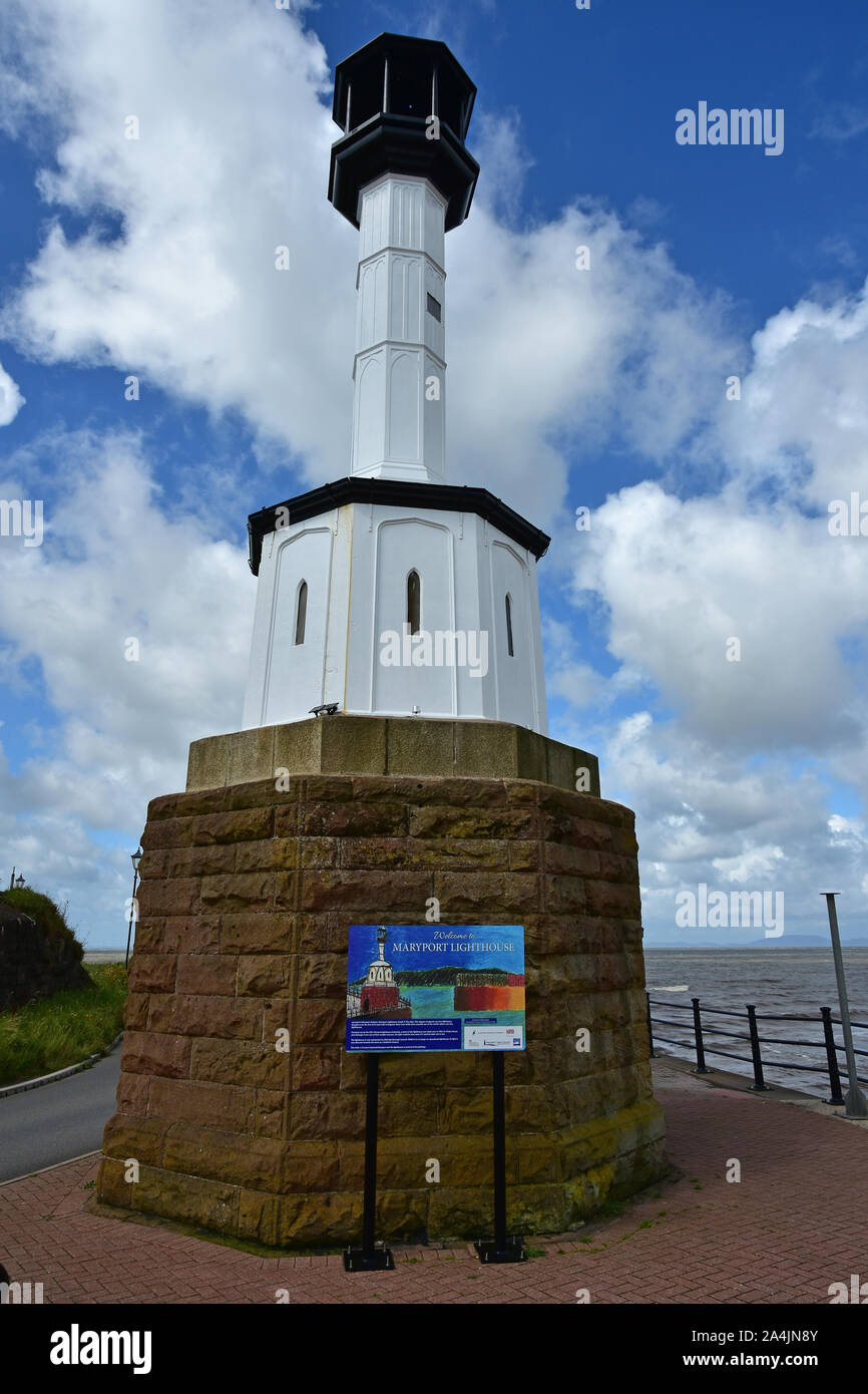 The lighthouse, Maryport, Cumbria Stock Photo
