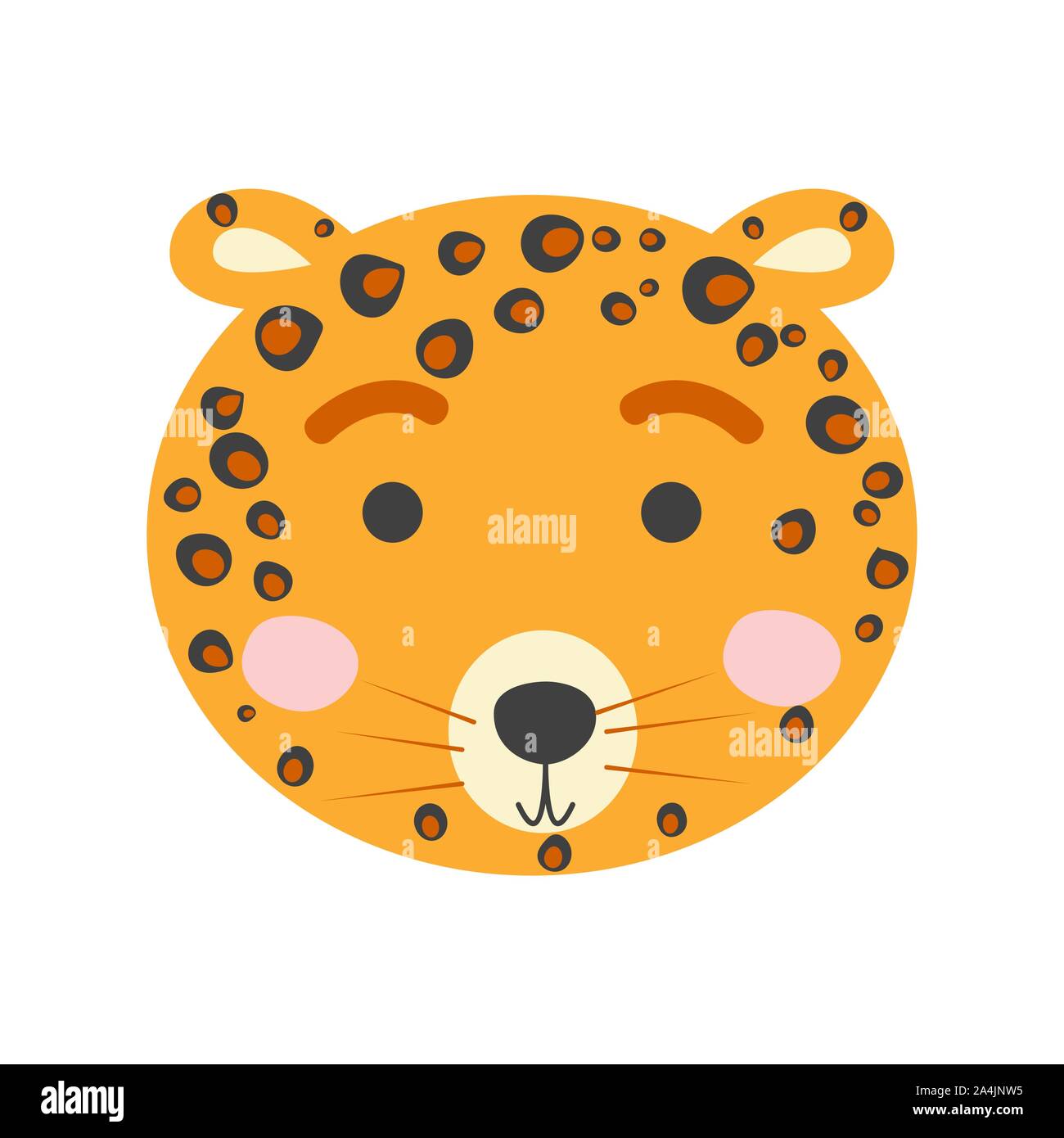 Cute leopard face. Hand drawn jungle animal face in scandinavian style. For  kids fashion prints and design. Nursery decoration Stock Vector Image & Art  - Alamy