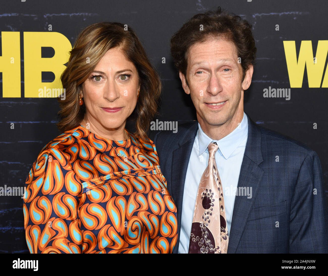 October 14, 2019, Hollywood, California, USA: Lisa Benavides and Tim Blake Nelson attends the HBO Series Premiere of the Watchmen. (Credit Image: © Billy Bennight/ZUMA Wire) Stock Photo