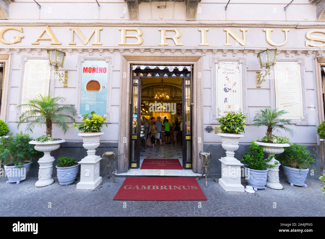 Italy, Campania, Naples, Gambrinus cafe Stock Photo
