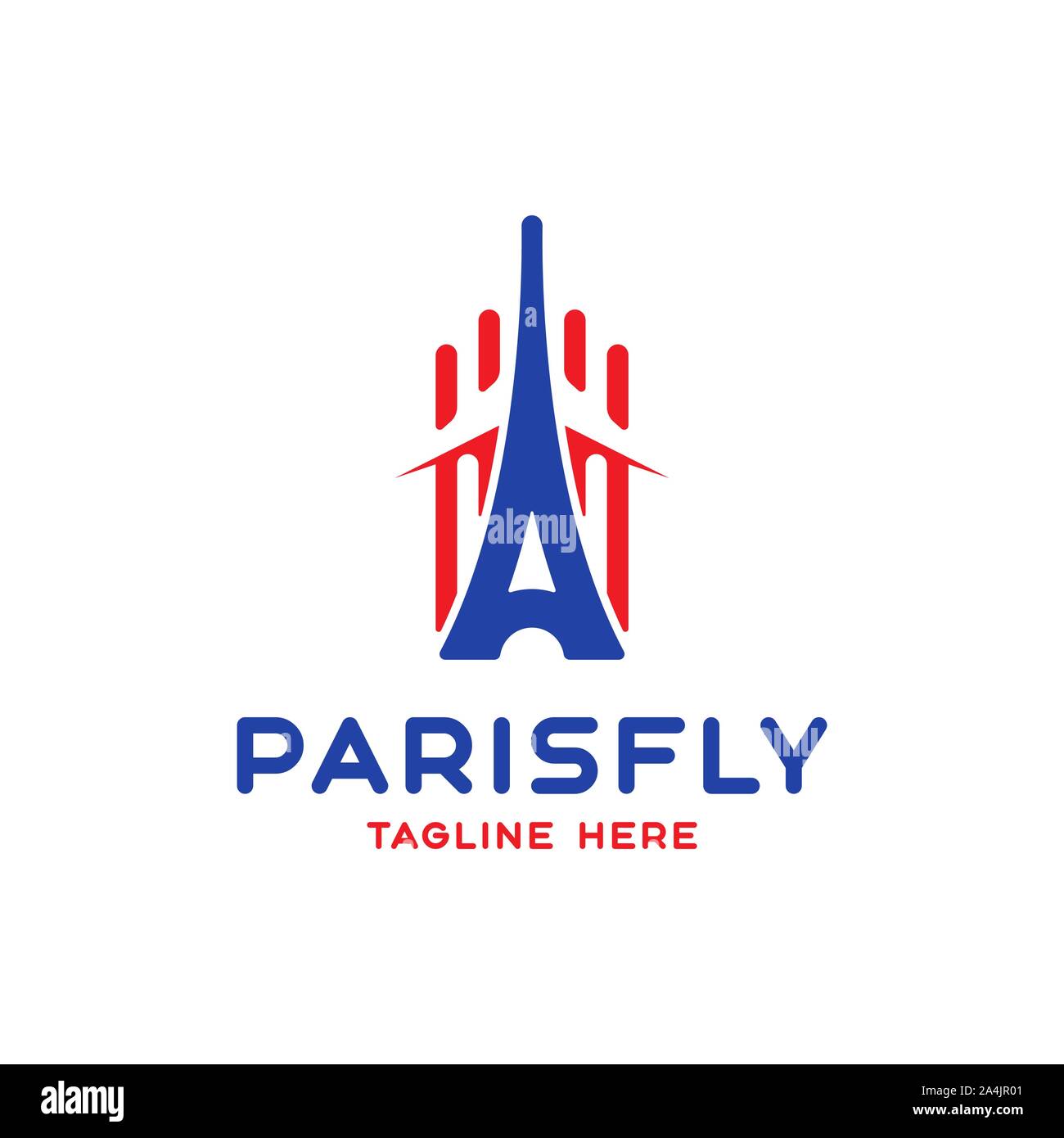 Airplane with Eiffel tower vector design elements, logo, travel agency ...