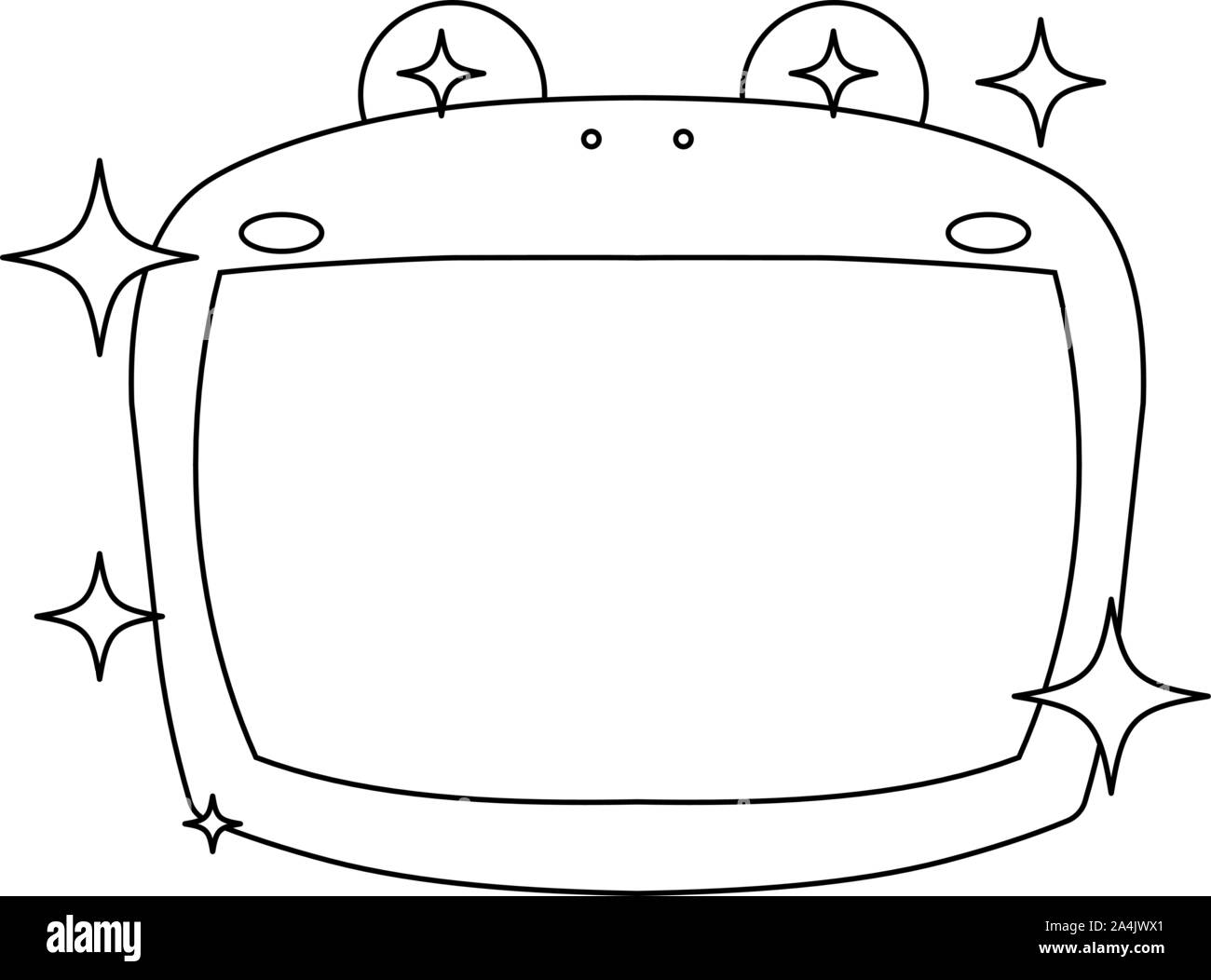 This is a illustration of Cute frog whiteboard Stock Vector