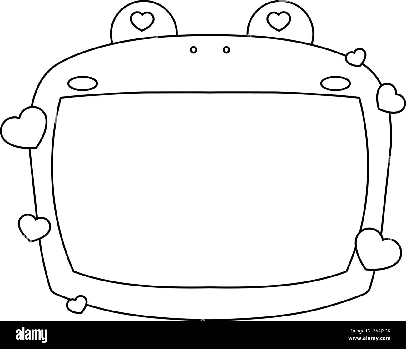 This is a illustration of Cute frog whiteboard Stock Vector