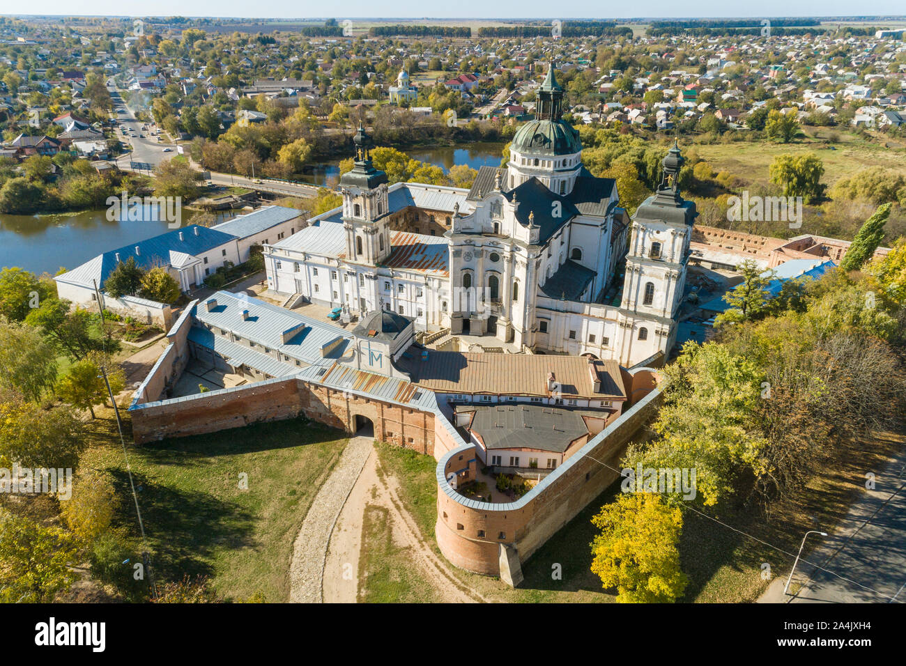 berdichev Aerial autumn view of Monastery of the Bare Carmelites in Berdichev,  Ukraine. Travel destinations across Ukraine Stock Photo - Alamy
