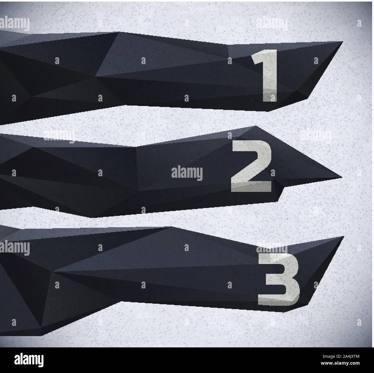 Low poly infographic with numbers Stock Vector