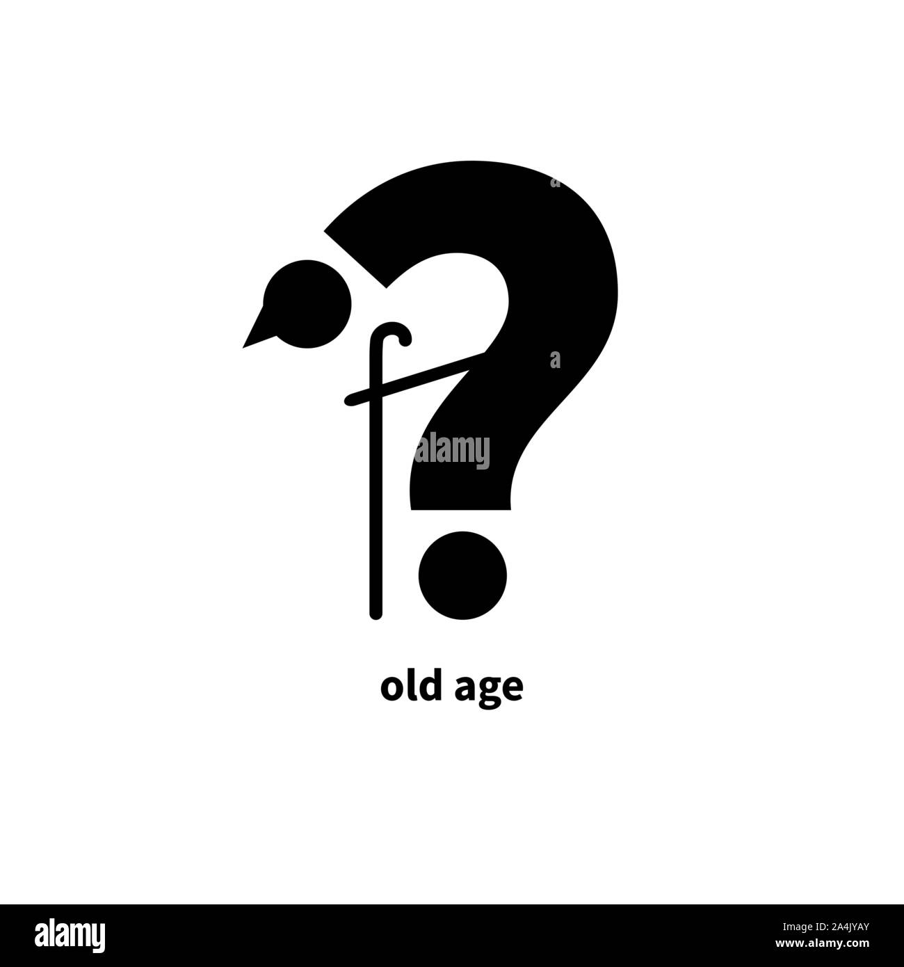 Old man idea, oldster metaphor, concept, flat cartoon walking character, aging, lifetime Vector concept Stock Vector