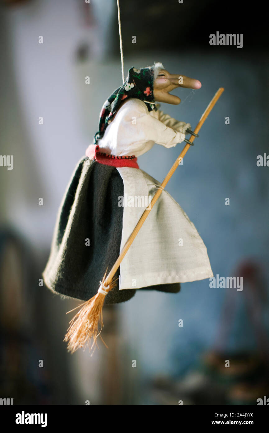 Which on broom. Doll. Stock Photo
