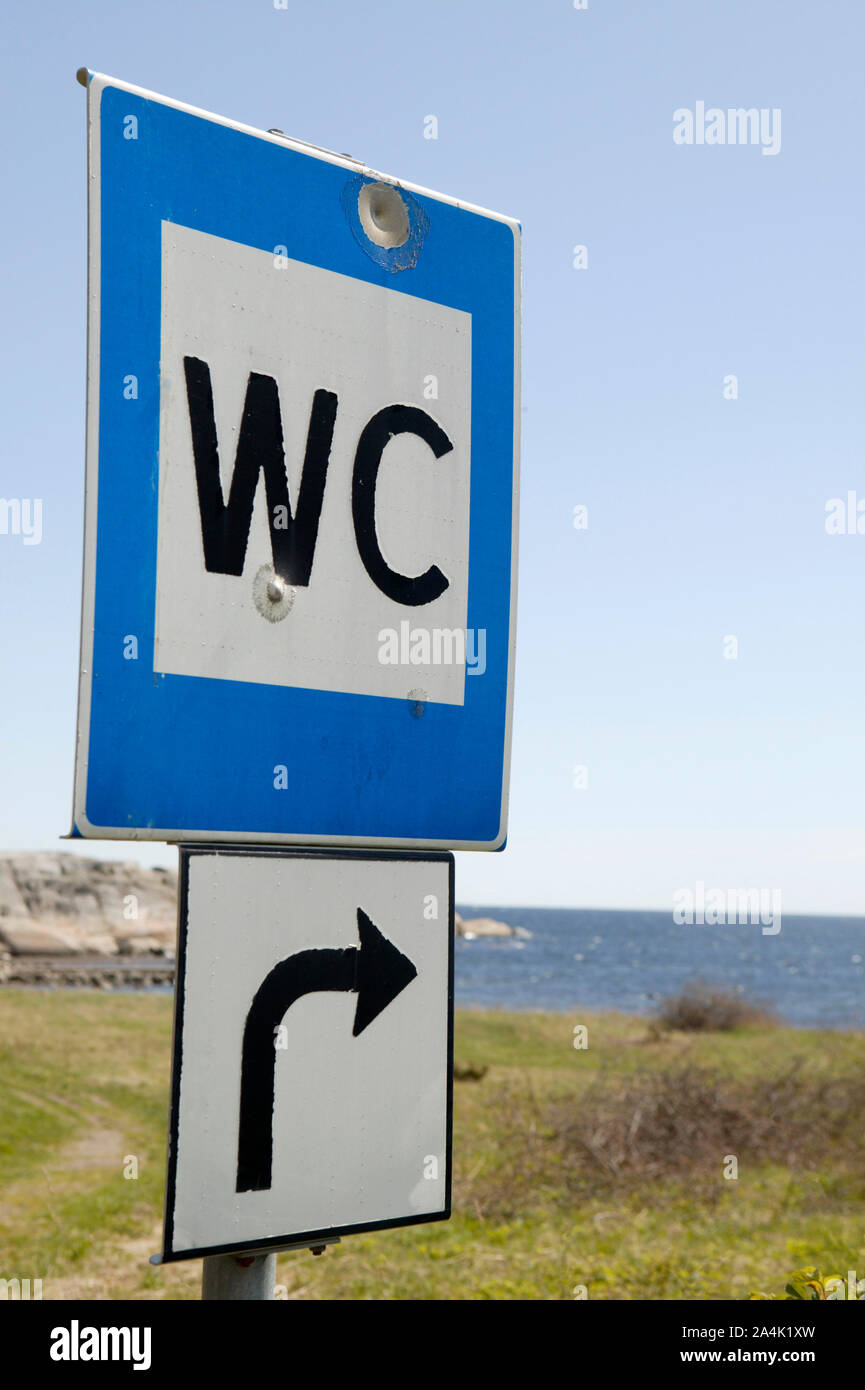 Sign for water closet in Norway Stock Photo
