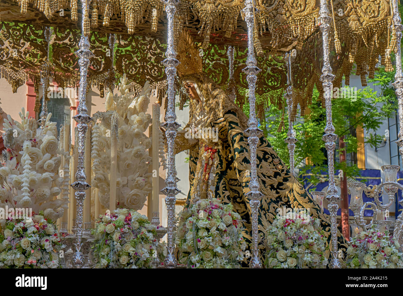 Holy Week of Seville, Virgen de la esperanza de Triana Stock Photo - Alamy