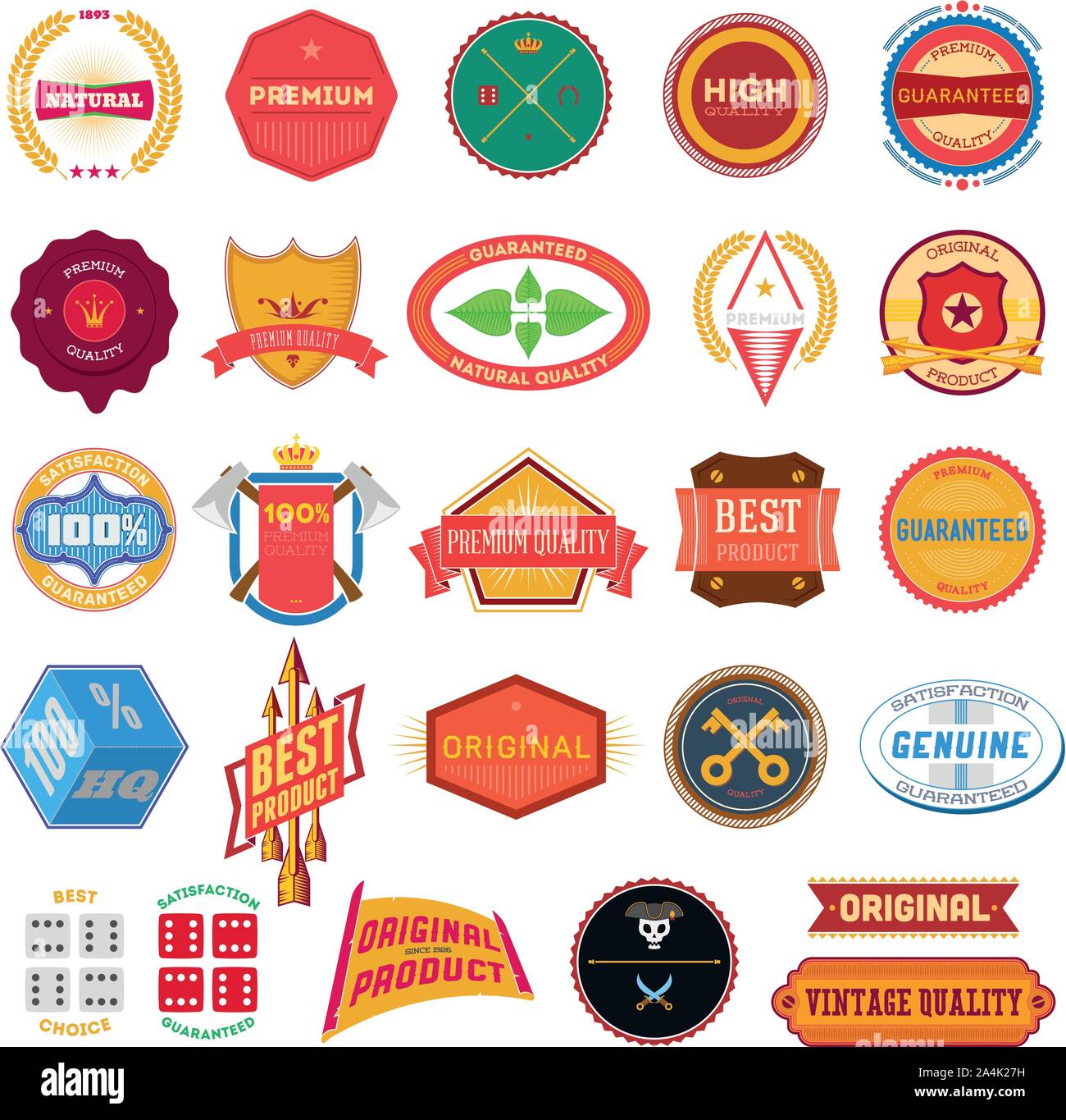 Big set of flat colored vintage labels Stock Vector Image & Art - Alamy