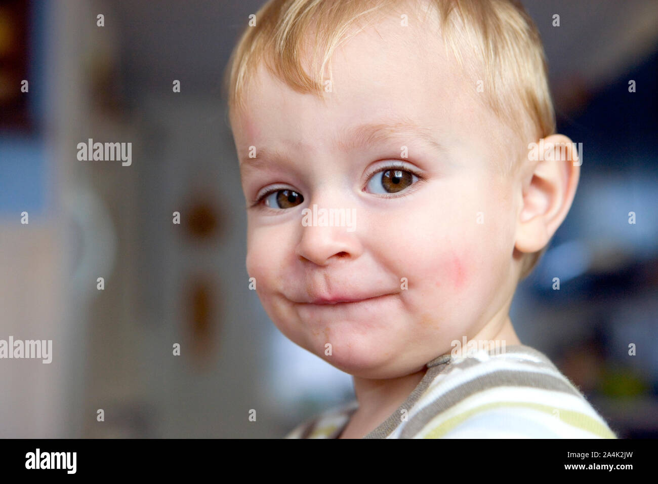 Boy With Brown Eyes And Blond Hair Stock Photo 329874801 Alamy