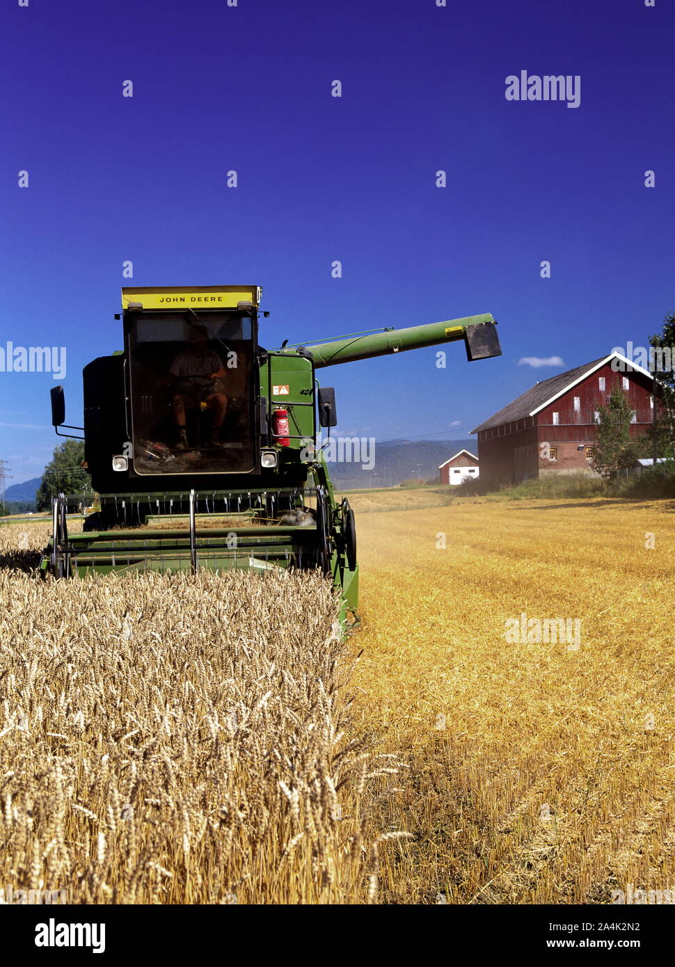 Combine harvester harvests barley hi-res stock photography and images ...