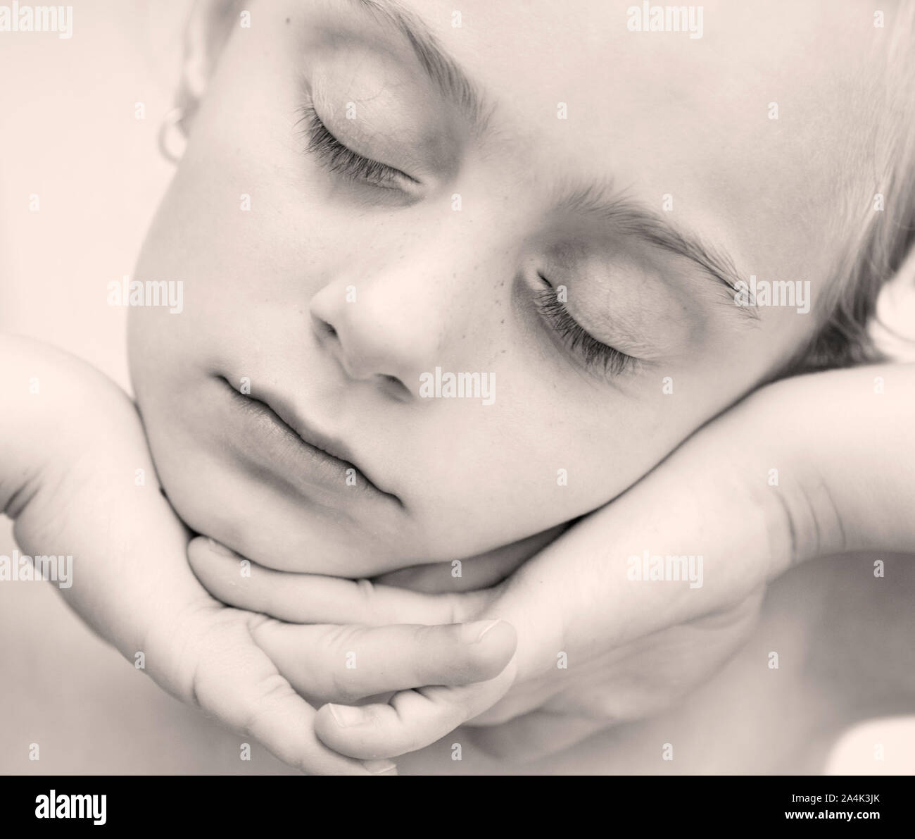 Relaxed girl - closed eyes Stock Photo - Alamy