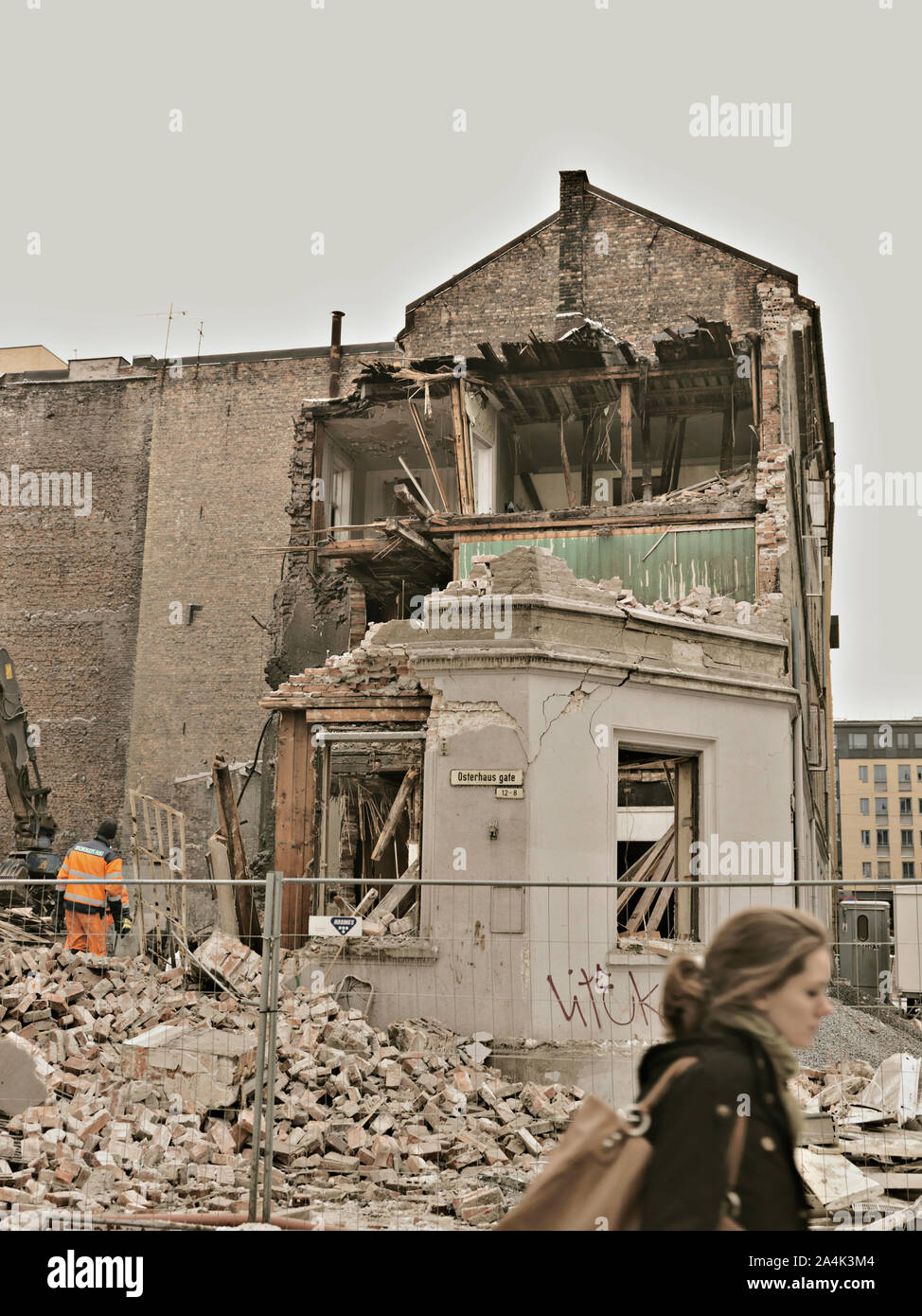 Demolition, destruction of house Stock Photo Alamy