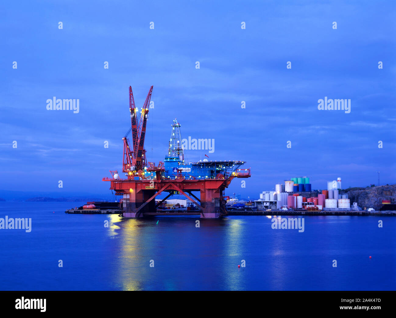 Oilrigs at Sotra. Stock Photo