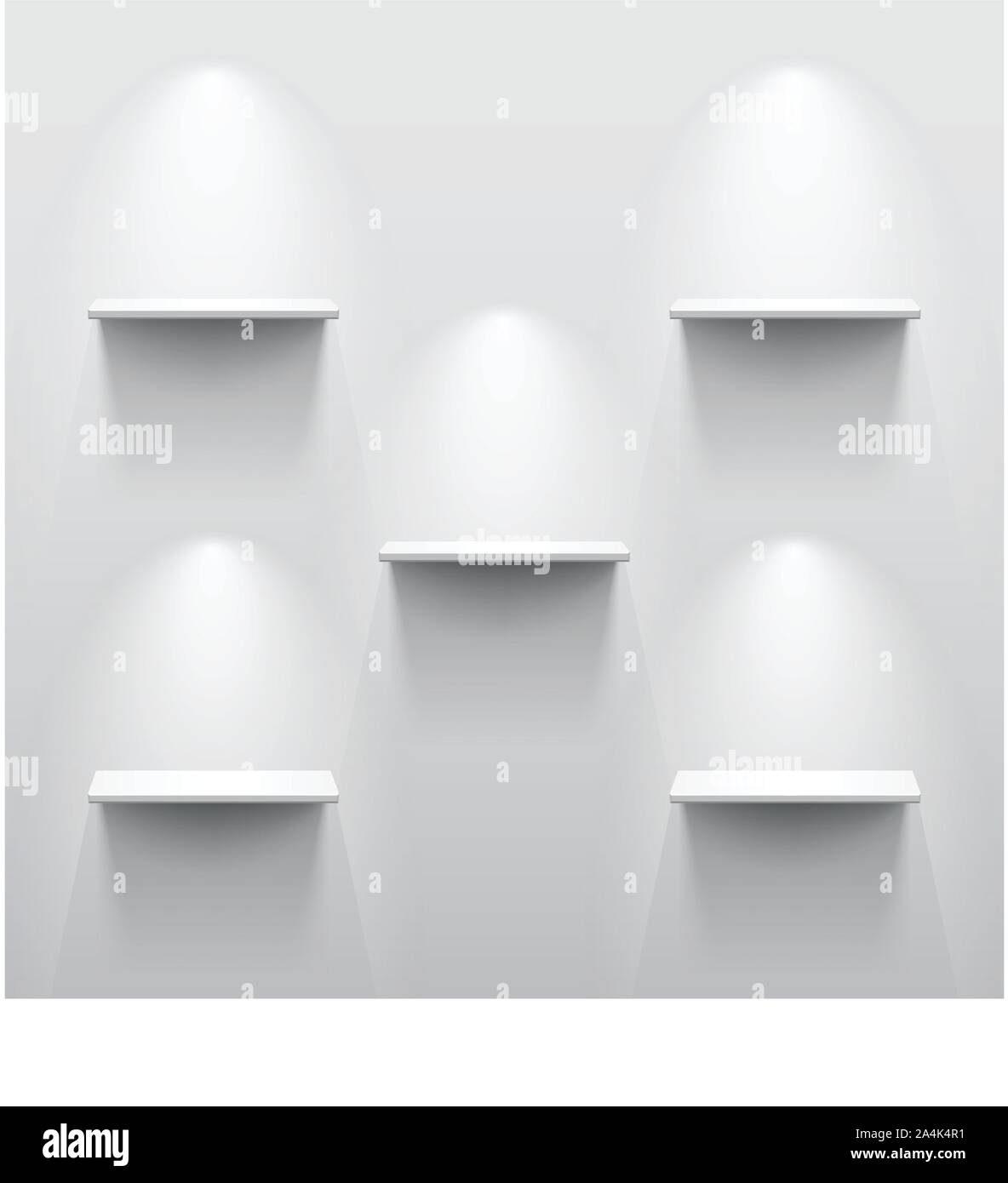 Five shelves with shadow in empty white room Stock Vector Image & Art ...