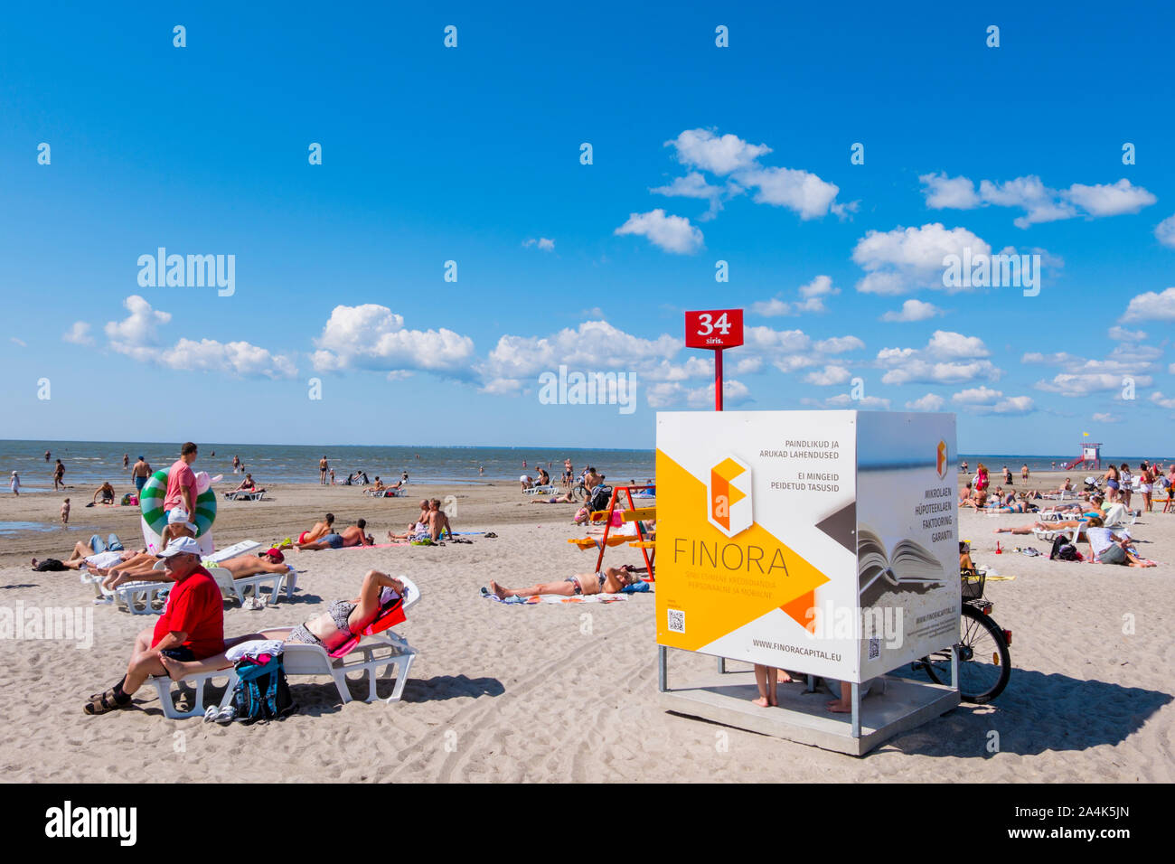 Sunbathers, Beach, Pärnu, Estonia Stock Photo - Alamy