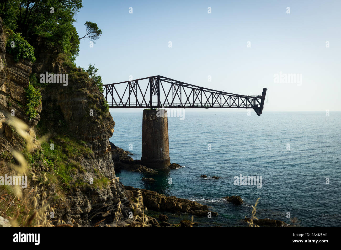 Loading Bay Decayed Old abandoned rusty iron loading bay, profile view Stock Photo - Alamy