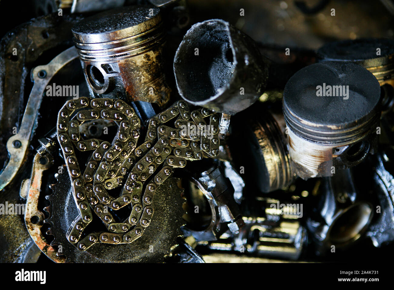 Spare parts, bicycle chain etc., Cuba Stock Photo Alamy