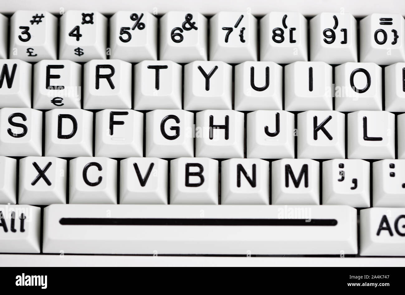 Computer keyboard for visually-impaired and blind people Stock Photo