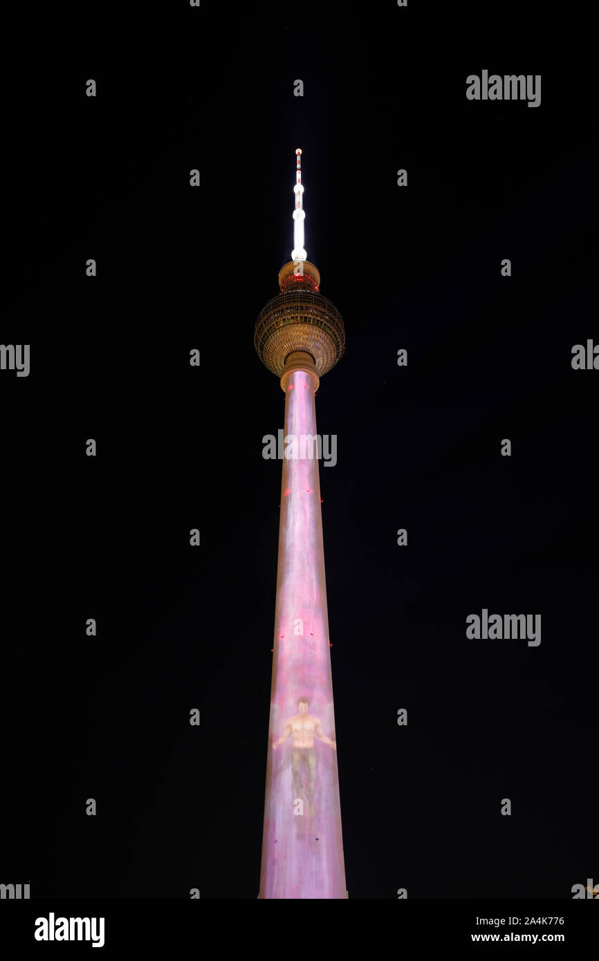 Europa, Deutschland, Berlin, Mitte, Festival of Lights, Alexanderplatz, Berliner Fernsehturm Stock Photo