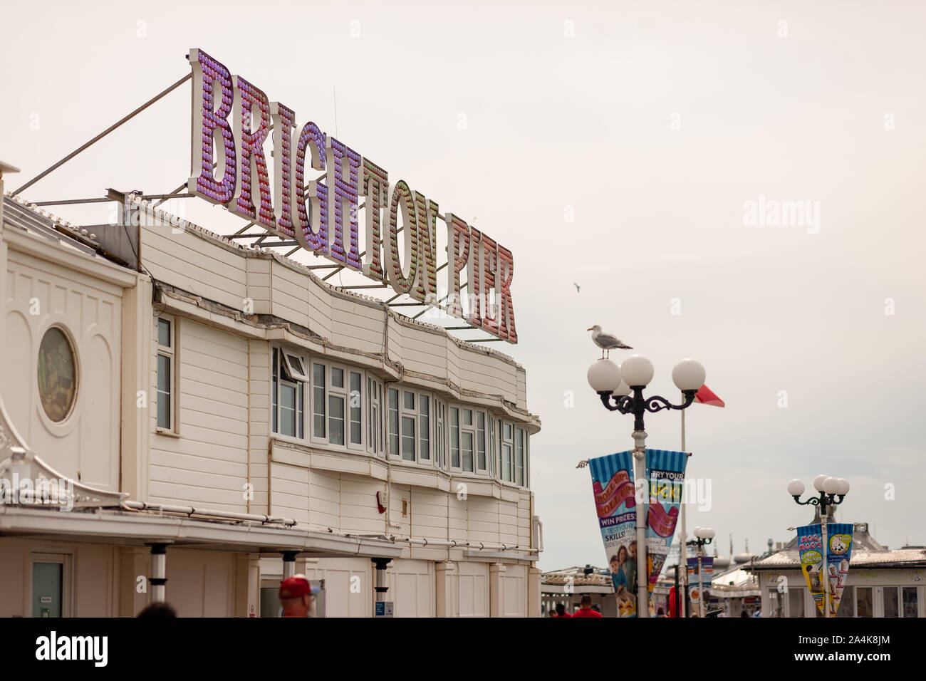 Colour landscape images of Brighton Palace Pier, in Brighton, East Sussex, England. Stock Photo