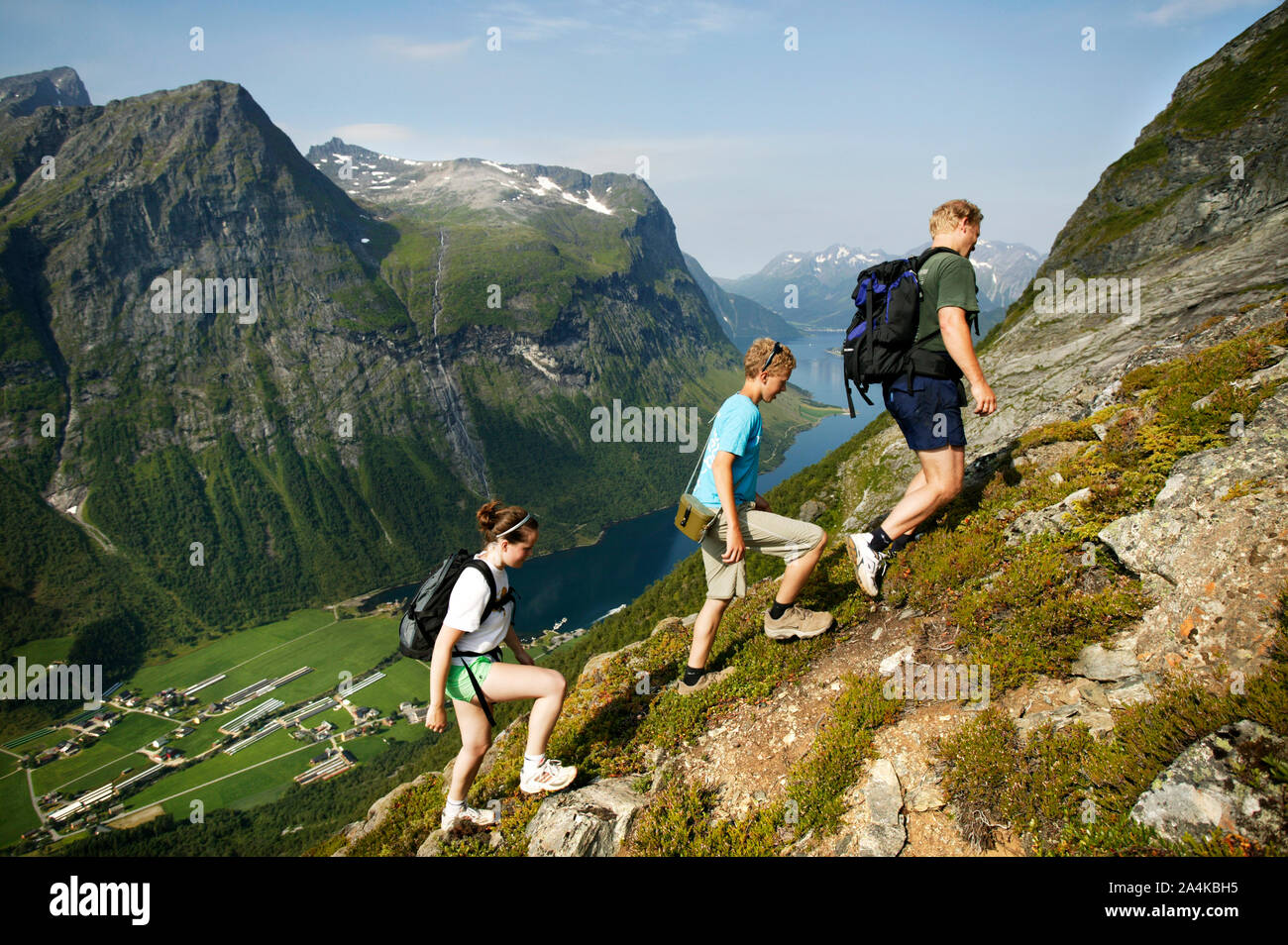 Climbing Slogen in western part of Norway Stock Photo