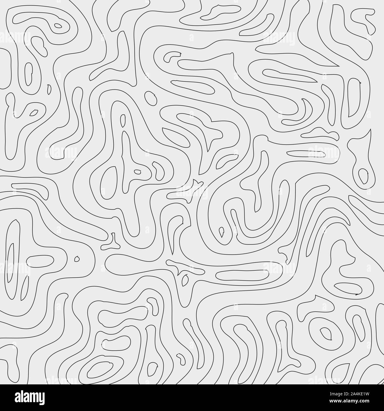 Topographic contour lines map pattern black and white background. Terrain geographic topography line area. Vector illustration Stock Vector