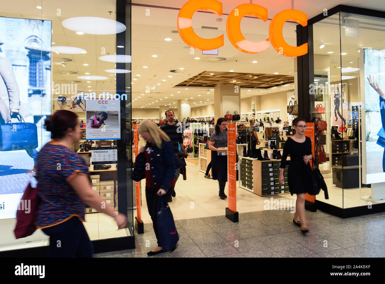 Polish clothing store chain CCC in Krakow. Stock Photo