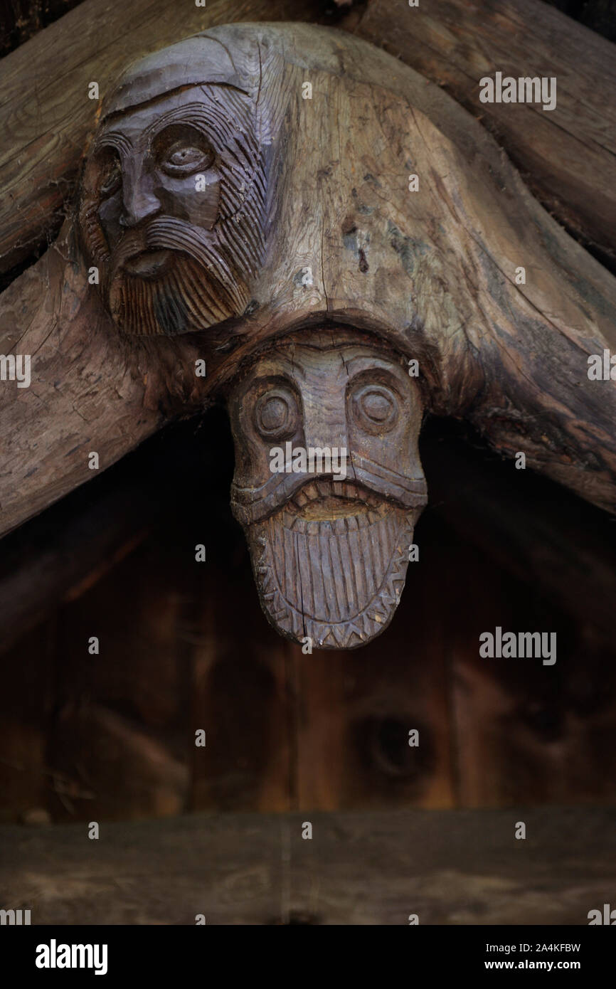 Wood carving Viking/Vikings Stock Photo Alamy