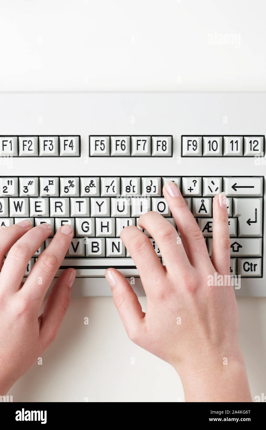 Computer keyboard for visuallyimpaired and blind people Stock Photo