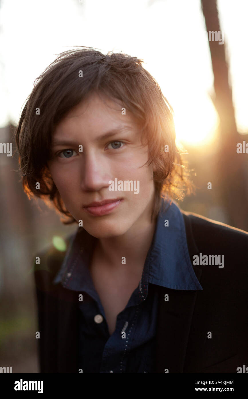 Portrait Of Young man, Outdoors Stock Photo