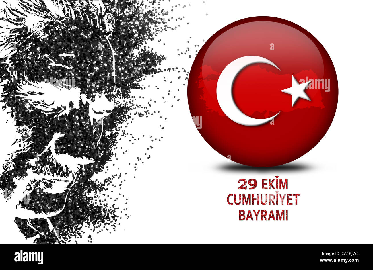 October 29 Republic Day of Turkey a beautiful graphic design Stock Photo