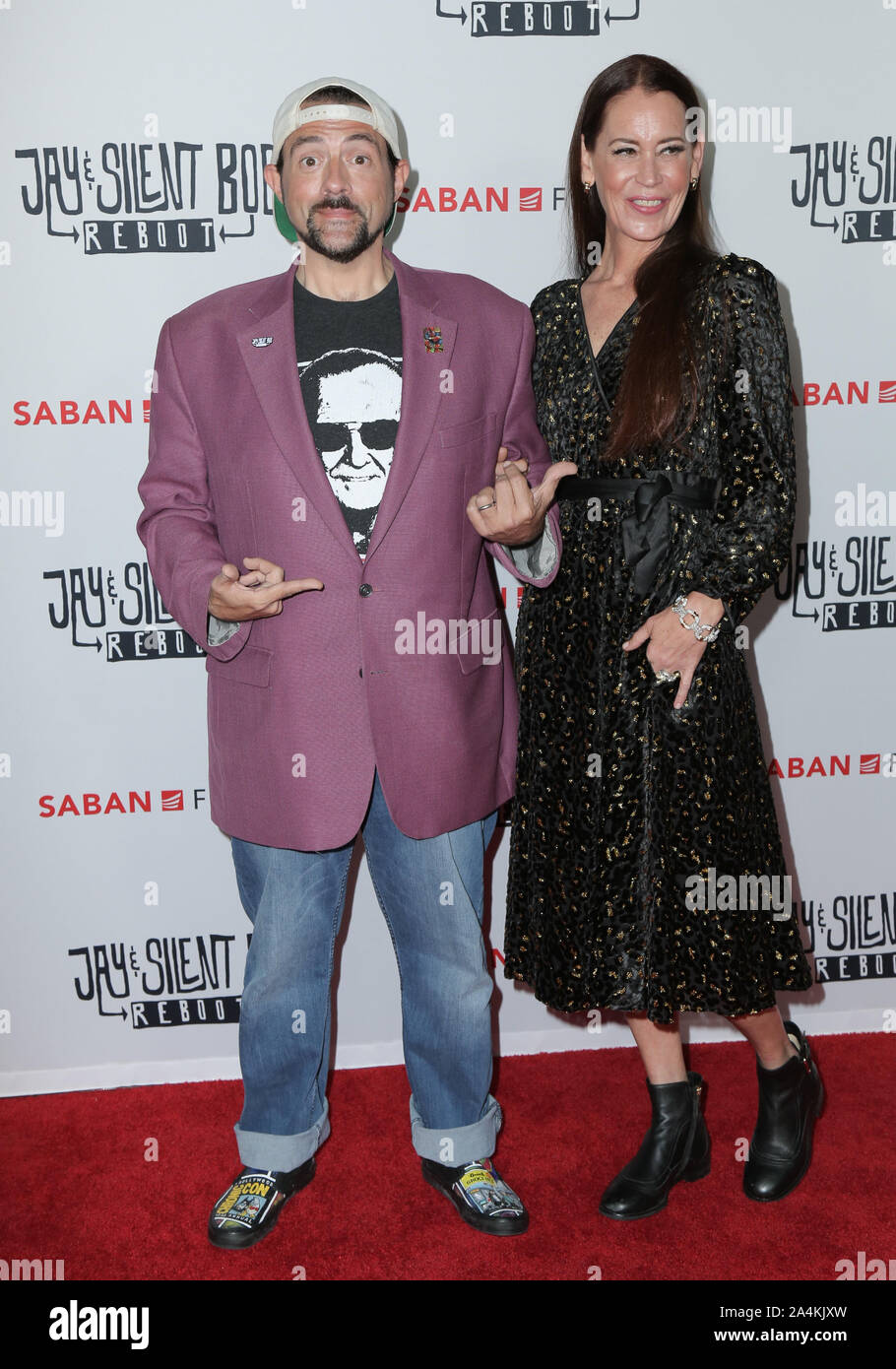 Hollywood, California, USA. 14th Oct 2019. 14 October 2019 - Hollywood, California - Kevin Smith, Jennifer Schwalbach Smith. Premiere of Saban Films' 'Jay & Silent Bob Reboot' held at TCL Chinese Theatre. Photo Credit: PMA/AdMedia /MediaPunch Credit: MediaPunch Inc/Alamy Live News Stock Photo
