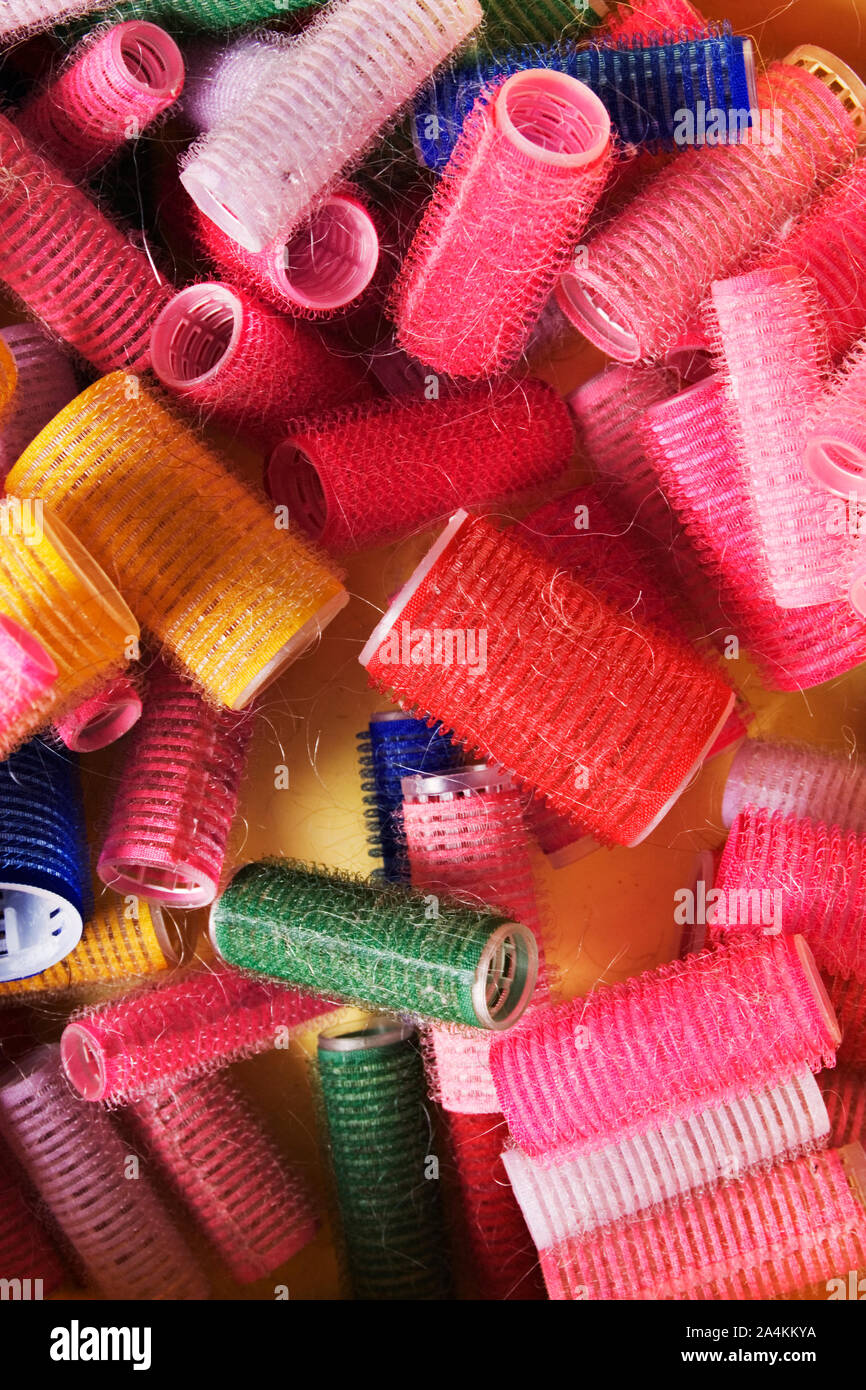 Colorful hair rollers Stock Photo Alamy