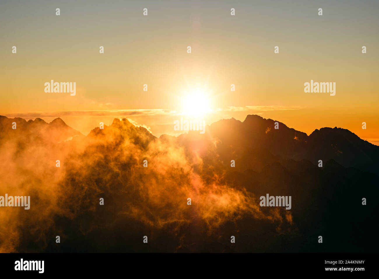 Sun Rising Over Europe The rising sun high peak hi-res stock photography and images - Alamy