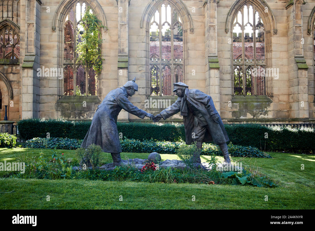 christmas truce football statue of in the grounds of st lukes church