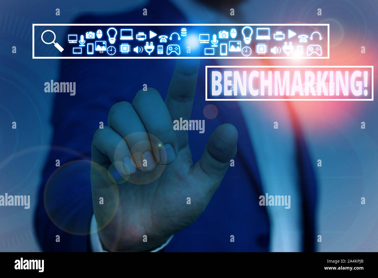 Text sign showing Benchmarking. Business photo showcasing evaluate ...