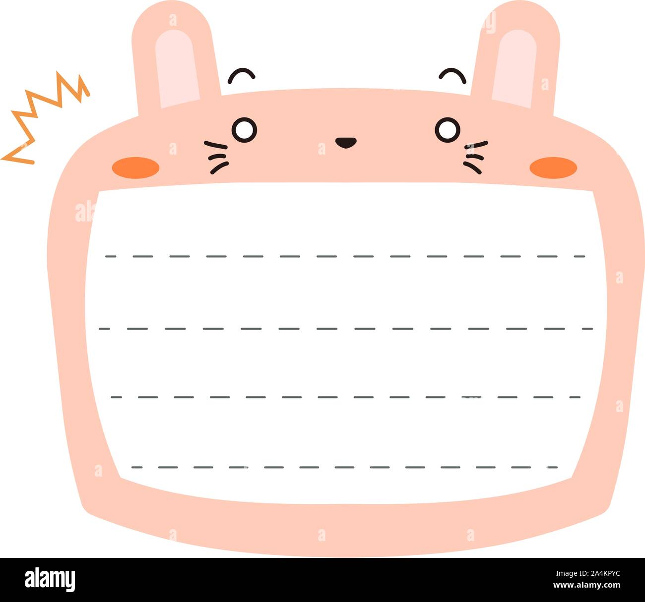 This is a illustration of Cute Rabbit noteboard Stock Vector Image ...