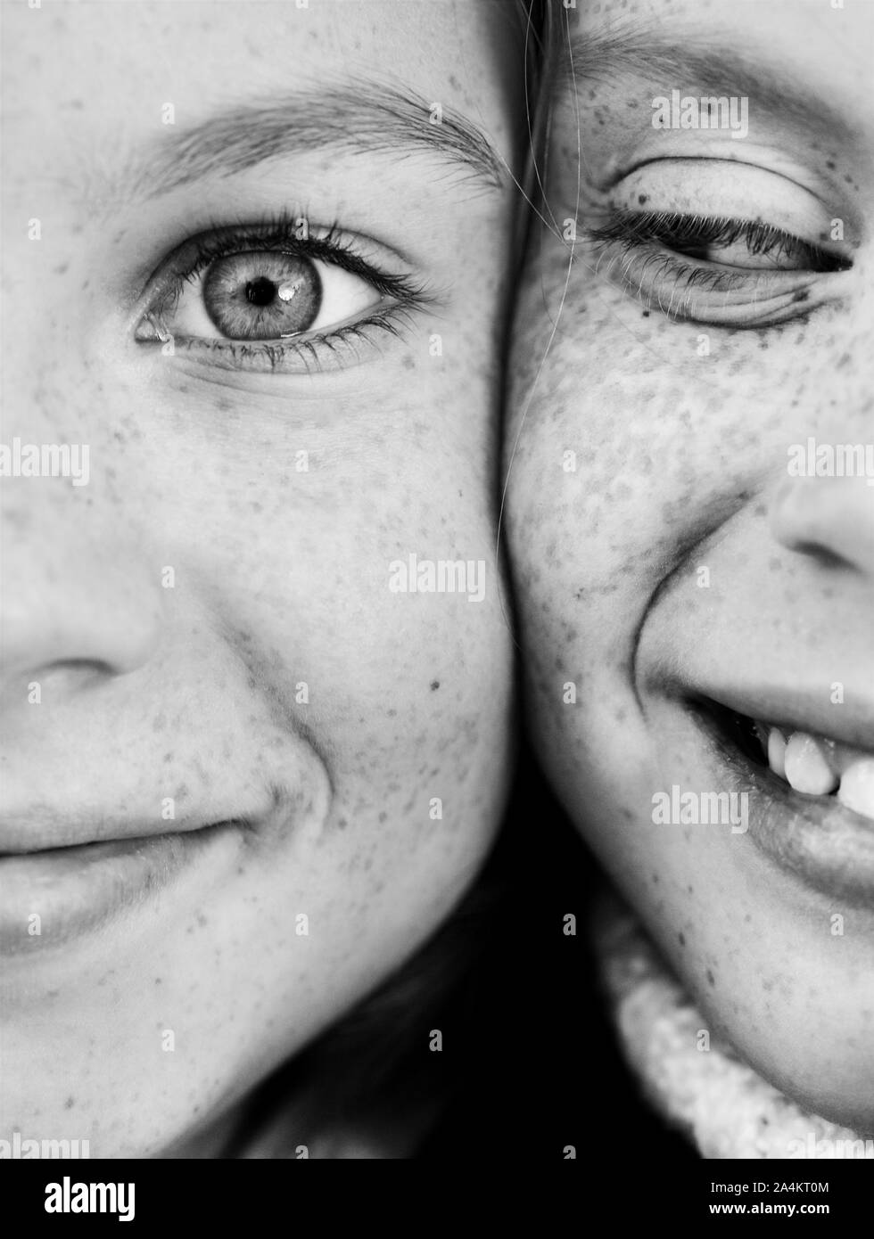 Smiling girls - portrait Stock Photo