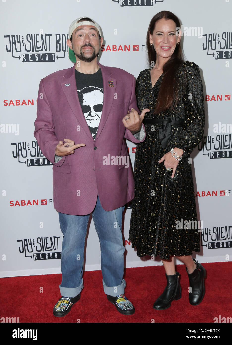 October 14, 2019, USA: 14 October 2019 - Hollywood, California - Kevin Smith, Jennifer Schwalbach Smith. Premiere of Saban Films' ''Jay & Silent Bob Reboot'' held at TCL Chinese Theatre. Photo Credit: PMA/AdMedia (Credit Image: © Pma/AdMedia via ZUMA Wire) Stock Photo