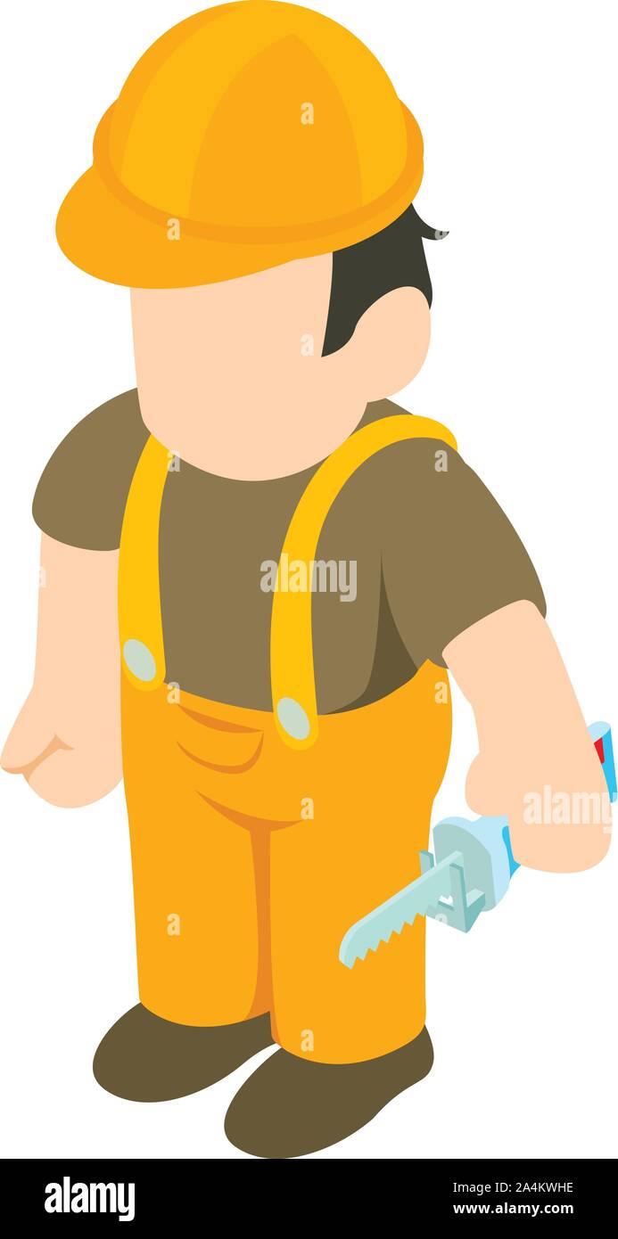 Electrician icon, isometric style Stock Vector