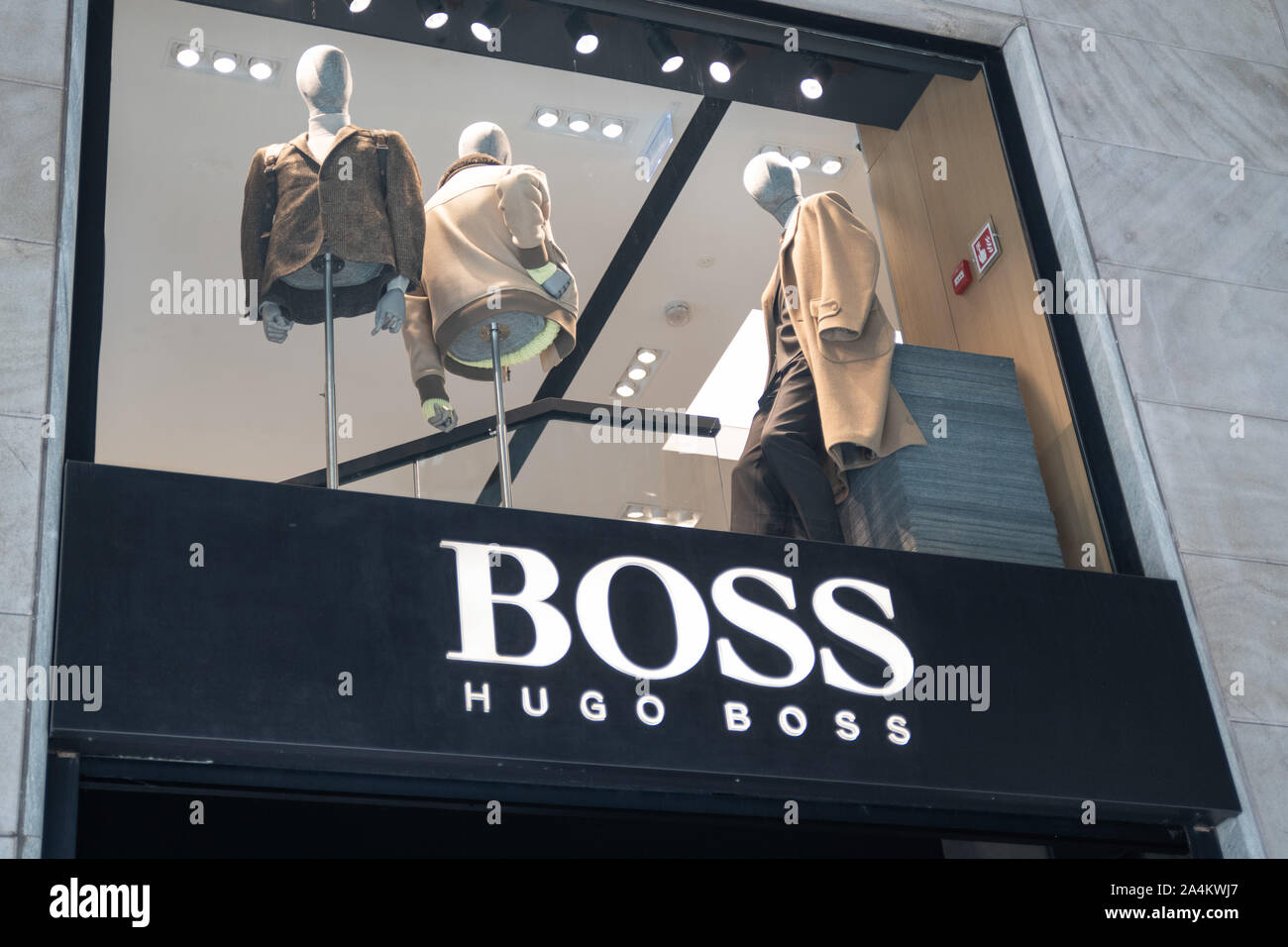 Milan, Italy – September 21, 2019: Hugo Boss store in Milan. Montenapoleone  area. Fashion week shopping Stock Photo - Alamy