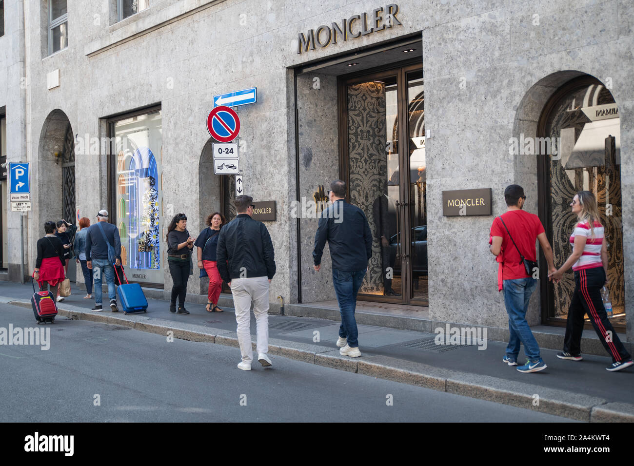 Milan, Italy – September 21, 2019: Moncler store in Milan. Montenapoleone  area. Fashion week shopping Stock Photo - Alamy