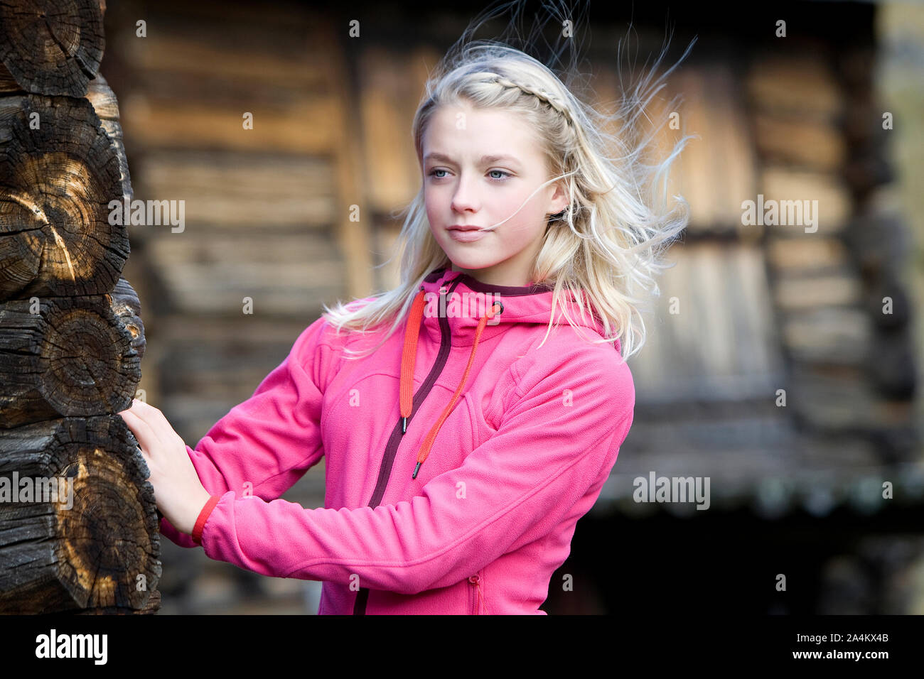 Portrait Of Girl, Outdoors Stock Photo