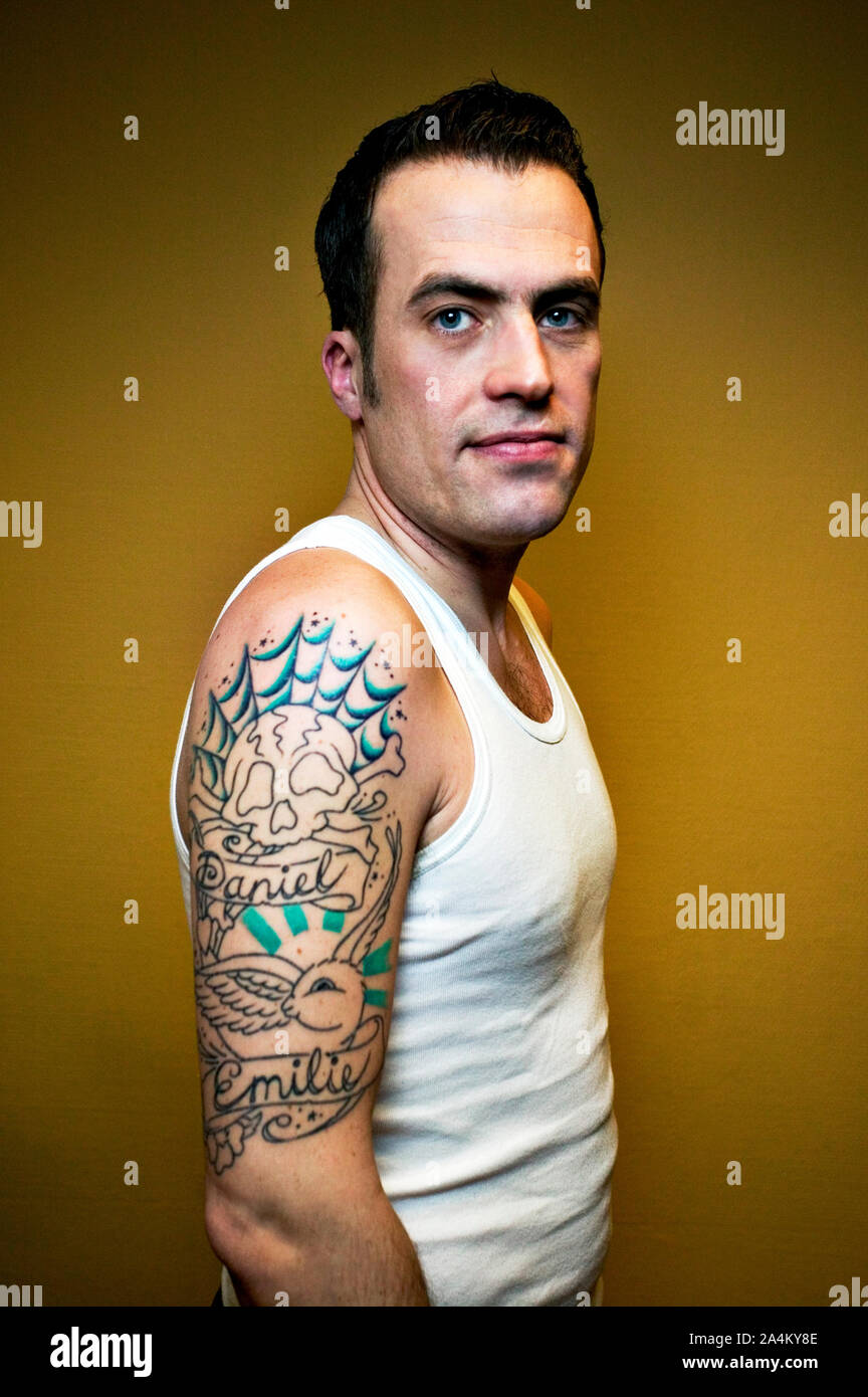 Man in vest/singlet Stock Photo